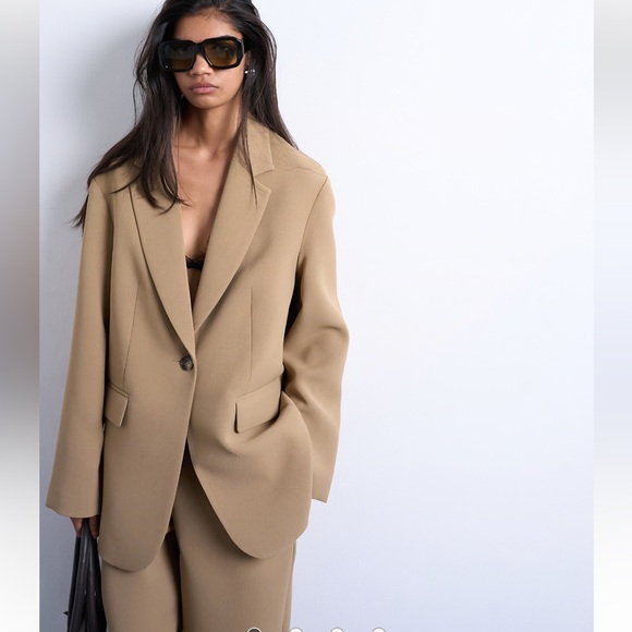 Topshop Jackets & Blazers - Topshop oversized slouchy blazer in taupe